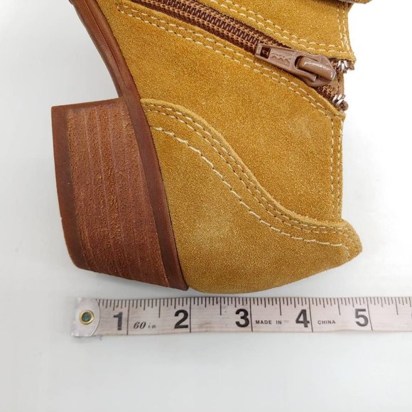 Earth Womens Peak Peru Ankle Booties Brown Cuban Heels Almond Toe Zipper 6 W - Picture 8 of 10